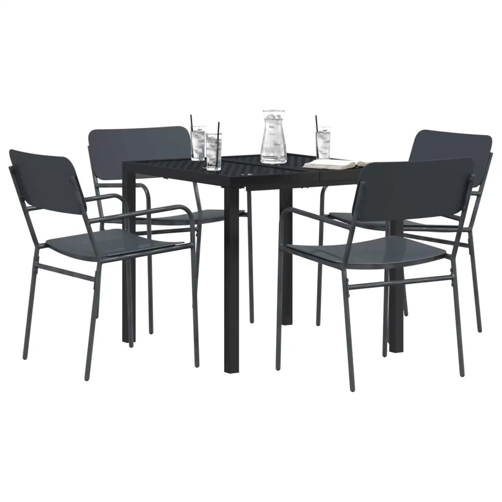 Set Mobili da Esterno 5 pz Antracite Acciaio 3422868