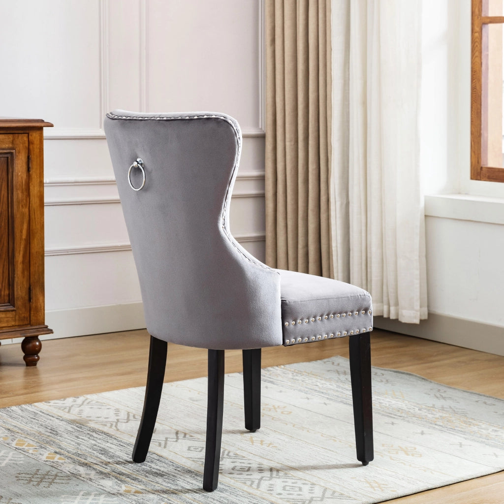 SEDIA da pranzo Set da 4 pezzi 51x51x97 cm Grigio in velluto