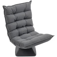 Poltrona per Salotto Girevole e Vellutata con Schienale Regolabile in 5 Posizioni, 62x70x95 cm, Grigio