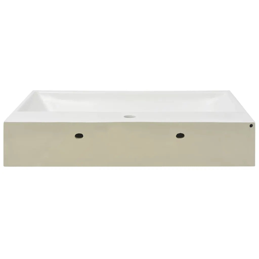 Lavandino con Foro Rubinetto in Ceramica Bianca 76x42,5x14,5 cm 142348