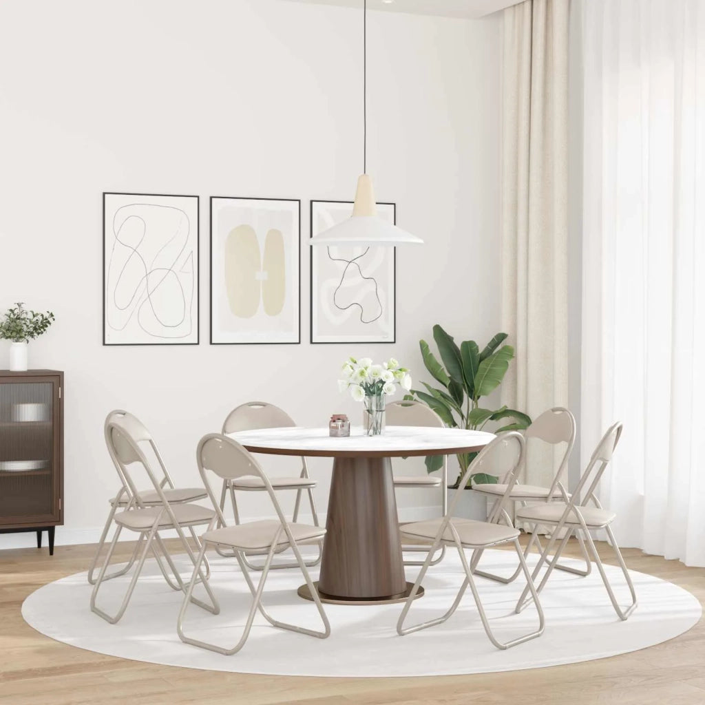 Sedia pieghevole 8 pcs Sabbia 48 x 43,5 x 81 cm Pelle Sintetica 42029053