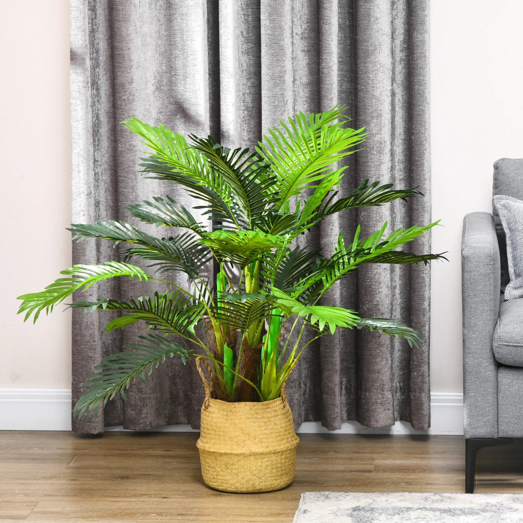 Palma Artificiale ¨C zephmum ¨C Verde, Plastica, con Vaso, 100 cm