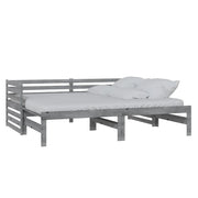 Letto da camera | Dormeuse Estraibile Grigia in Massello di Pino 2x(90x200) cm
