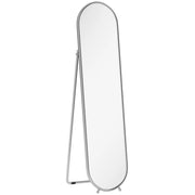 Specchio a Figura Intera da Terra 40x4x160 cm con Supporto Pieghevole in Vetro e Metallo Argento