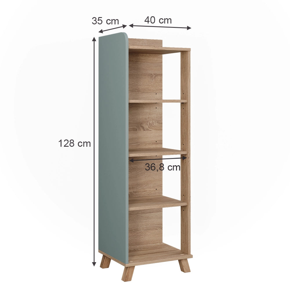 Vicco Mensola da bagno Sonoma/blu 40 x 128 cm con 4 scomparti
