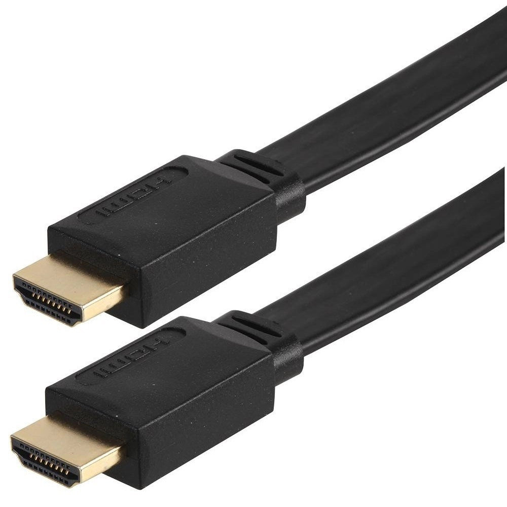Trade Shop - Cavo Piatto Hdmi 1080p Maschio Maschio Per Televisore Console Game Nero Da 1,5mt -