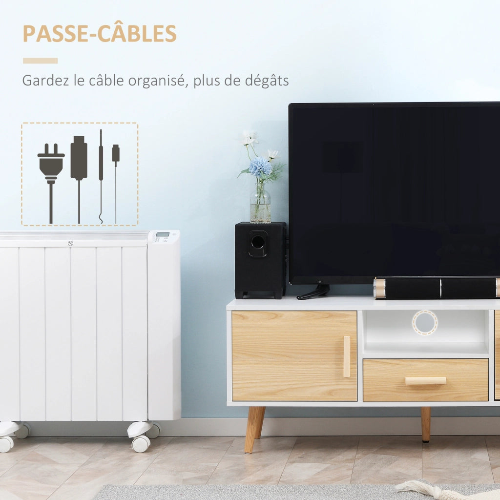 Mobile TV con cassetto e ante ¨C zephmum ¨C 120x37x45,5 cm