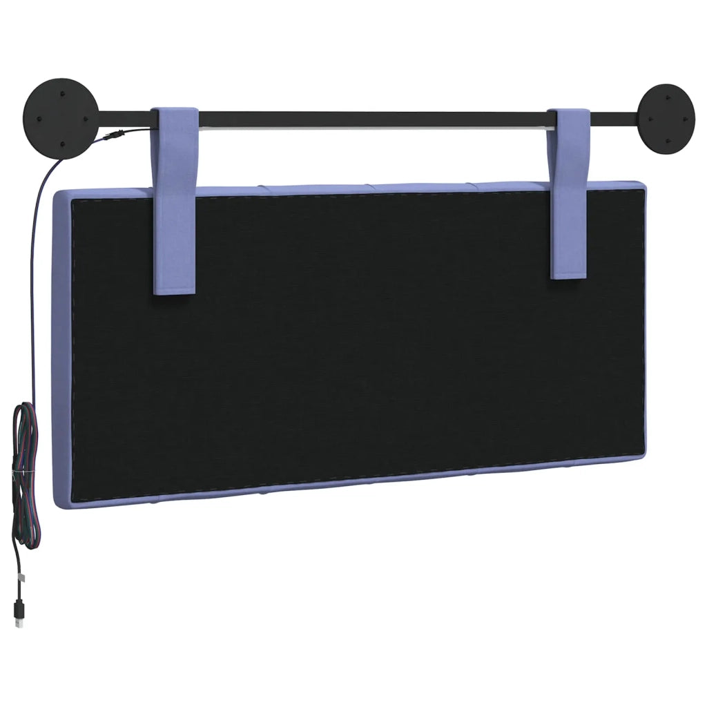 Testiera sospesa Con luce LED Blu jeans Tessuto