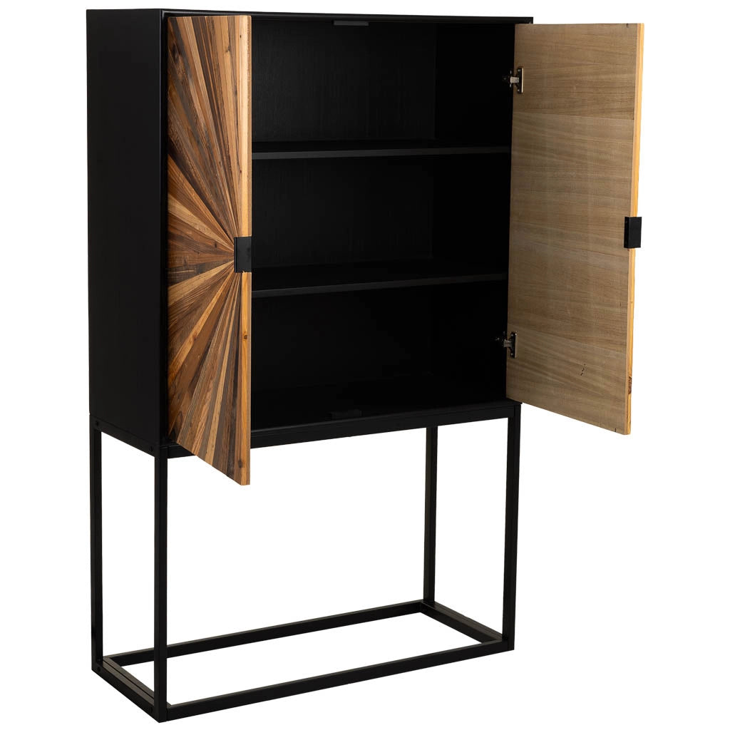 Credenza in legno di recupero marrone con 2 ante 100x40x160h cm