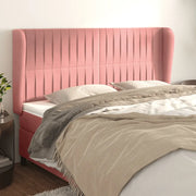 Testiera ad Orecchio-Testata con Orecchie Rosa 203x23x118/128 cm in Velluto 144915