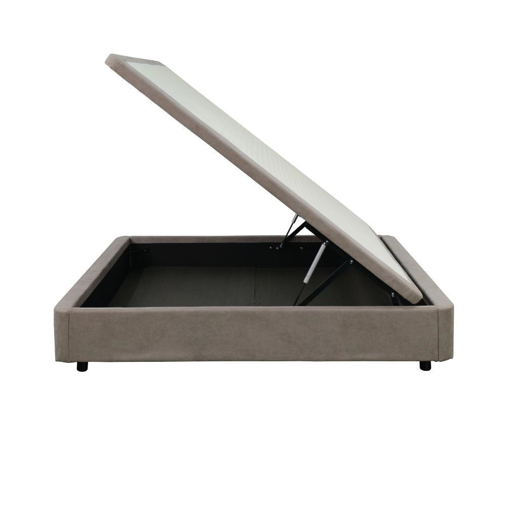 Letto matrimoniale Sommier 160x190 con contenitore in tessuto Enjoy 03 taupe