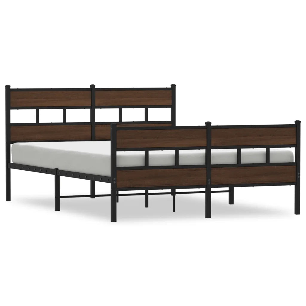 Letto matrimoniale | Letto per adulti | Giroletto senza Materasso con Testiera e Pediera 137x190 cm