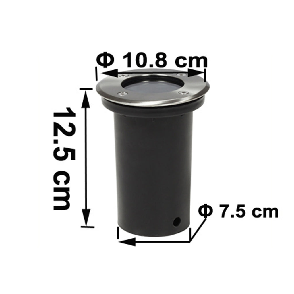 Set di 3 faretti rotondi da incasso per esterni illuminazione decorazione in acciaio inox 2402035