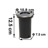 Set di 3 faretti rotondi da incasso per esterni illuminazione decorazione in acciaio inox 2402035