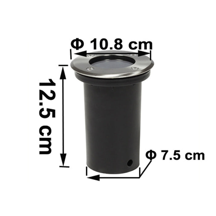 Set di 3 faretti rotondi da incasso per esterni illuminazione decorazione in acciaio inox 2402035