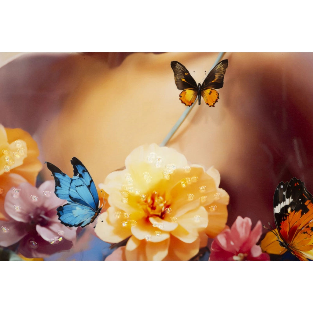 Stampa su Tela Fiori 1, Multicolore, Tessuto, 92x62x4 cm
