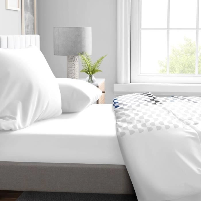 Lenzuolo con angoli - HOME LINGE PASSION - HP71768 - 160 x 200 cm + cuffia 30 cm - Microfibra - 82 g - Bianco