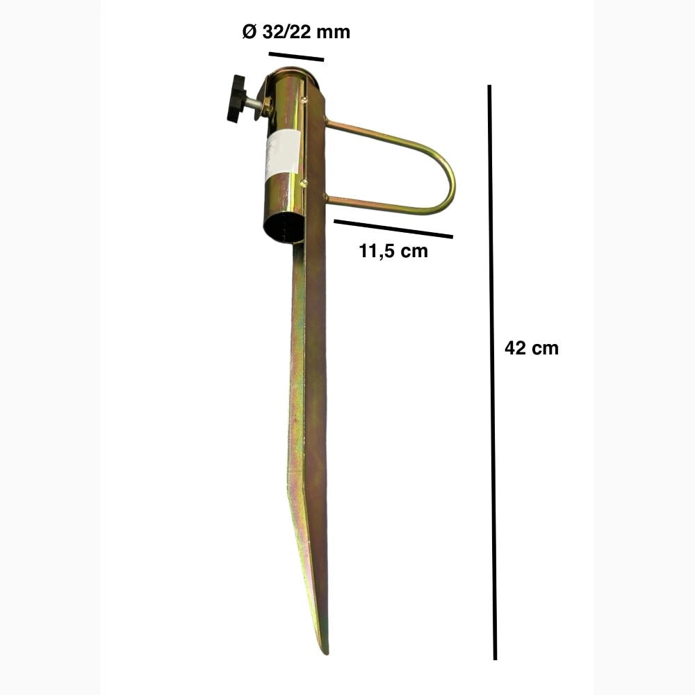 Picchetto per Ombrellone da Spiaggia in Acciaio Tropicalizzato 42 cm Ø 32/22 mm