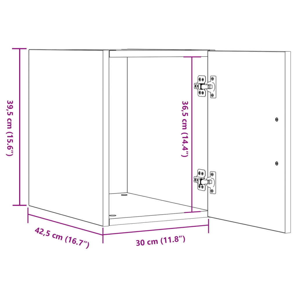 Armadio da Muro Legno Vintage 30x42.5x40 cm Legno Ingegnerizzato