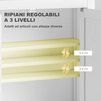 Mobile da Bagno a Parete 61x20x84 cm con 3 Ripriani in MDF Bianco