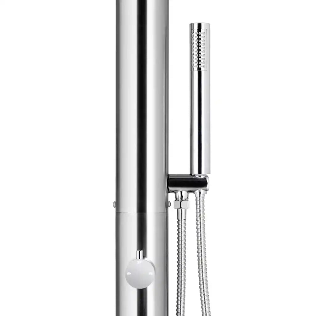 Doccia da Giardino con Base Marrone 225 cm in Acciaio Inox CFW3342513