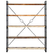 Libreria a 5 Ripiani 140x30x180 cm in Massello di Recupero 286583