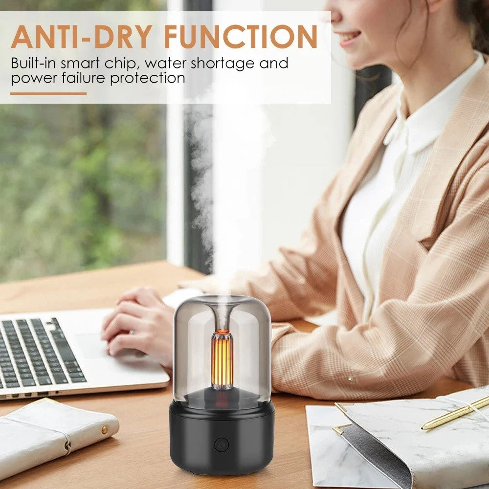 Trade Shop - Mini Umidificatore Diffusore Di Aromi 130ml Con Illuminazione A Led Usb Portatile Q-js112 -