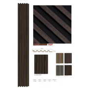 Trade Shop - Pannello Decorativo 3d Doghe Legno Scuro 120x290 Cm Rivestimento Parete -