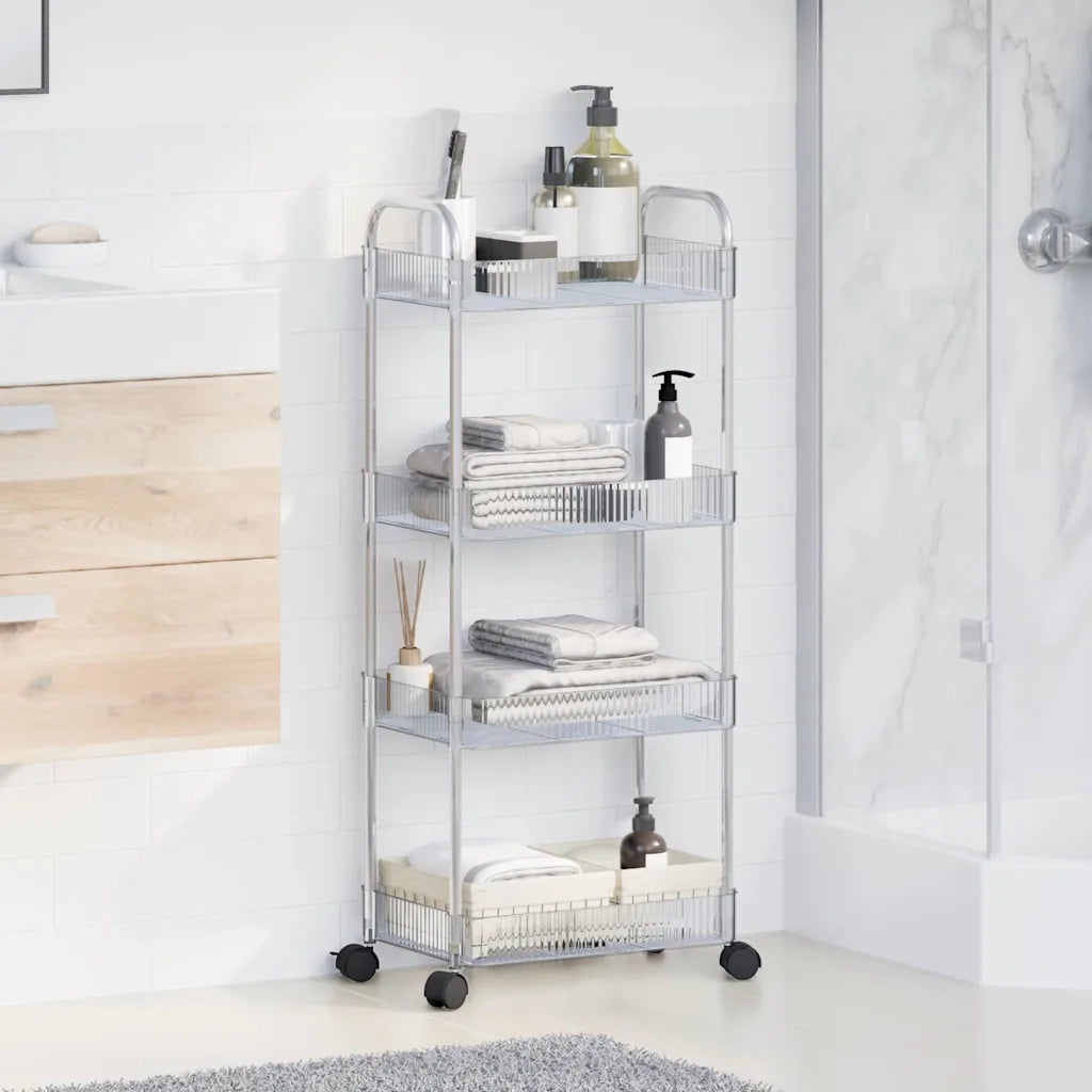 Carrello Portaoggetti a 4 Livelli 37x28x95 cm in Acrilico CFW4235279