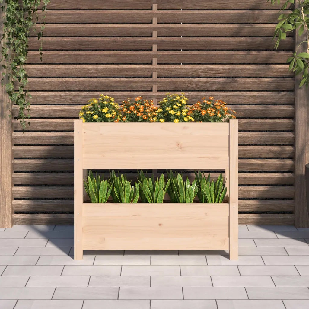 Fioriera | Cassetta per fiori | Vaso 77x25x66 cm in Legno Massello di Pino