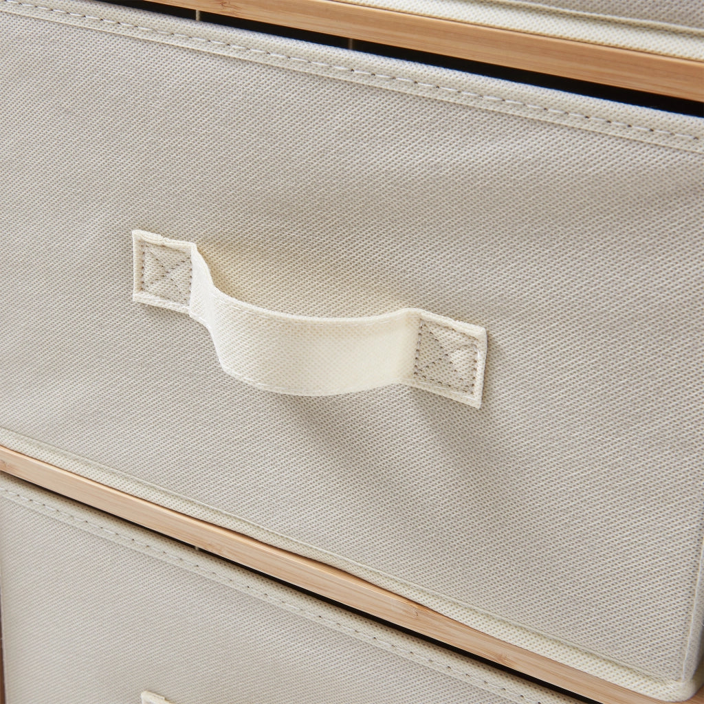 Cassettiera Maldon Comò Organizzatore con 6 Cassetti 79 x 66 x 35 cm - Naturale / Beige [en.casa]