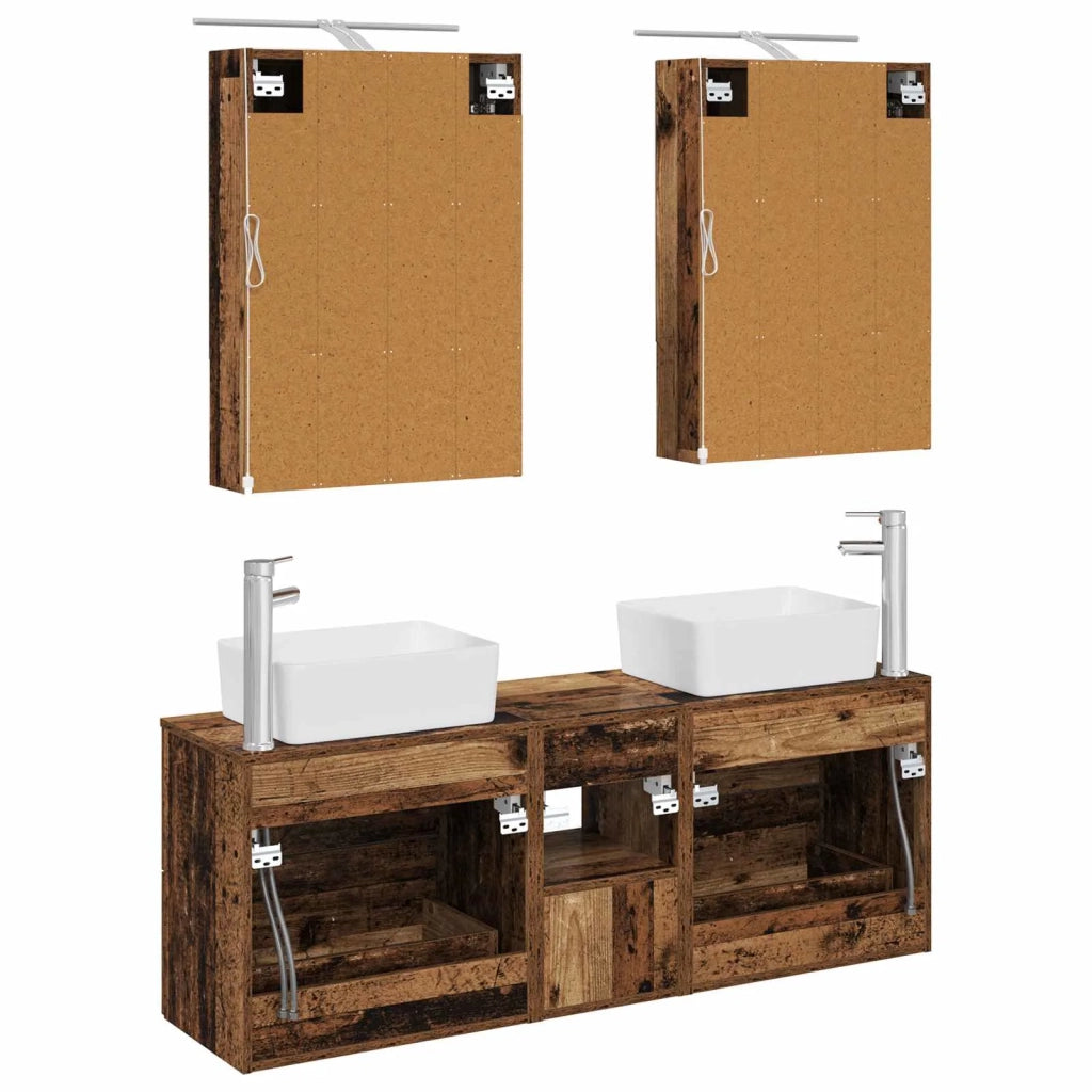 Set di mobili per il bagno 5 pcs Legno antico 3406845