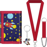 Portafoglio per bambini con cordoncino e anello per le chiavi - Ideale regalo di compleanno per bambini