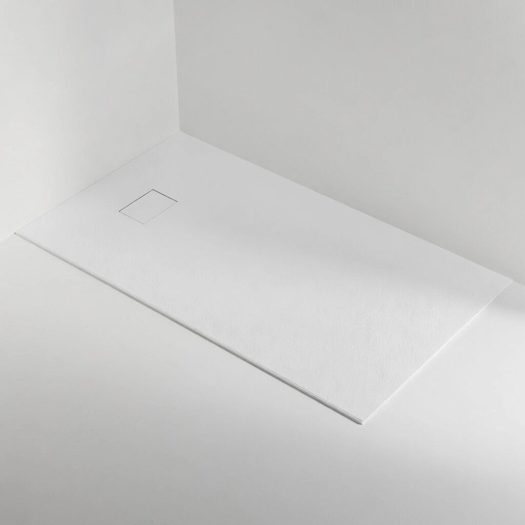 Piatto doccia in resina 80x100 cm SMC effetto pietra colore bianco CUBA