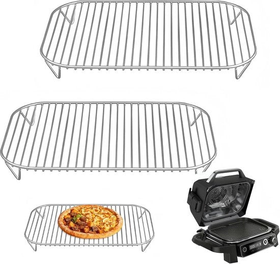 Griglia a luce aeree 7 in 1 - 2 pezzi - acciaio inossidabile - accessori per air fryer.