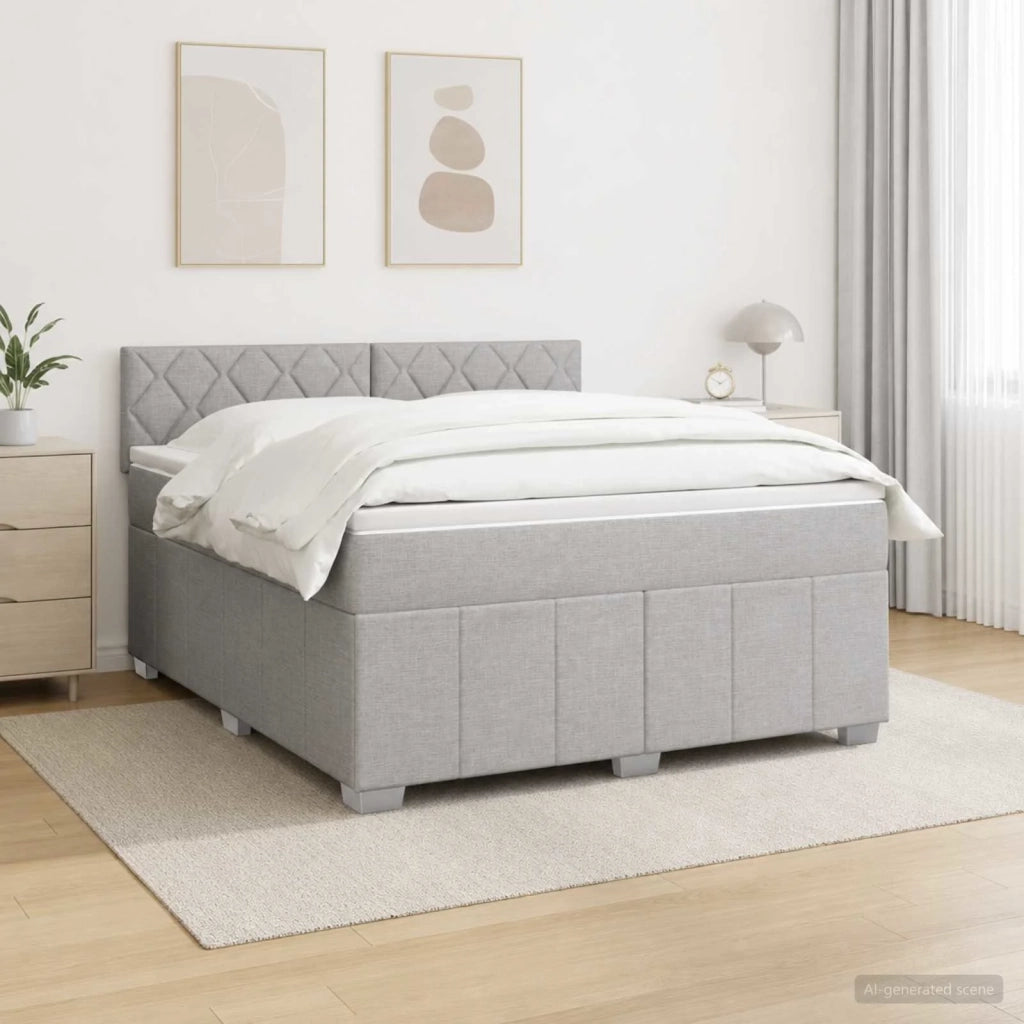 Letto box spring con materasso Grigio Chiaro 140 x 200 cm 3452698
