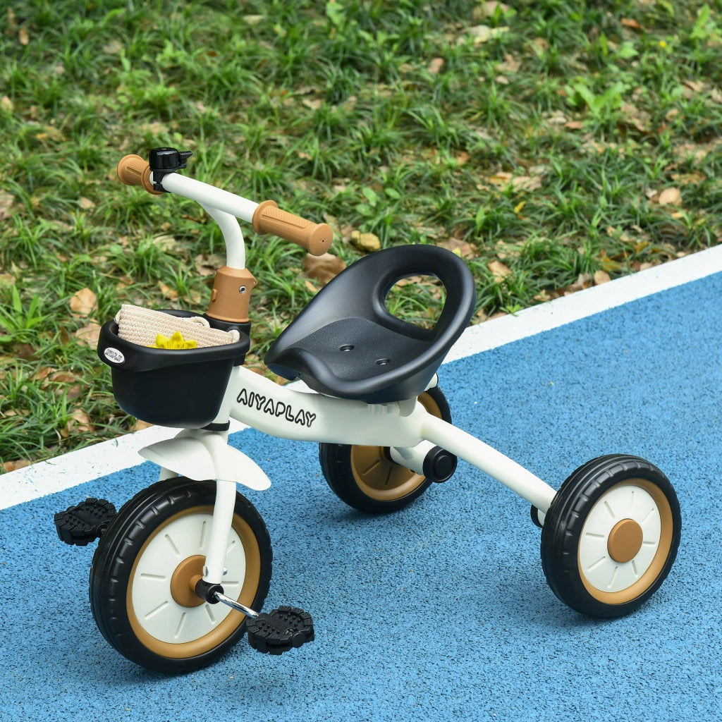 Triciclo per bambini con sonagli e cesto ¨C Zephmum ¨C Bianco