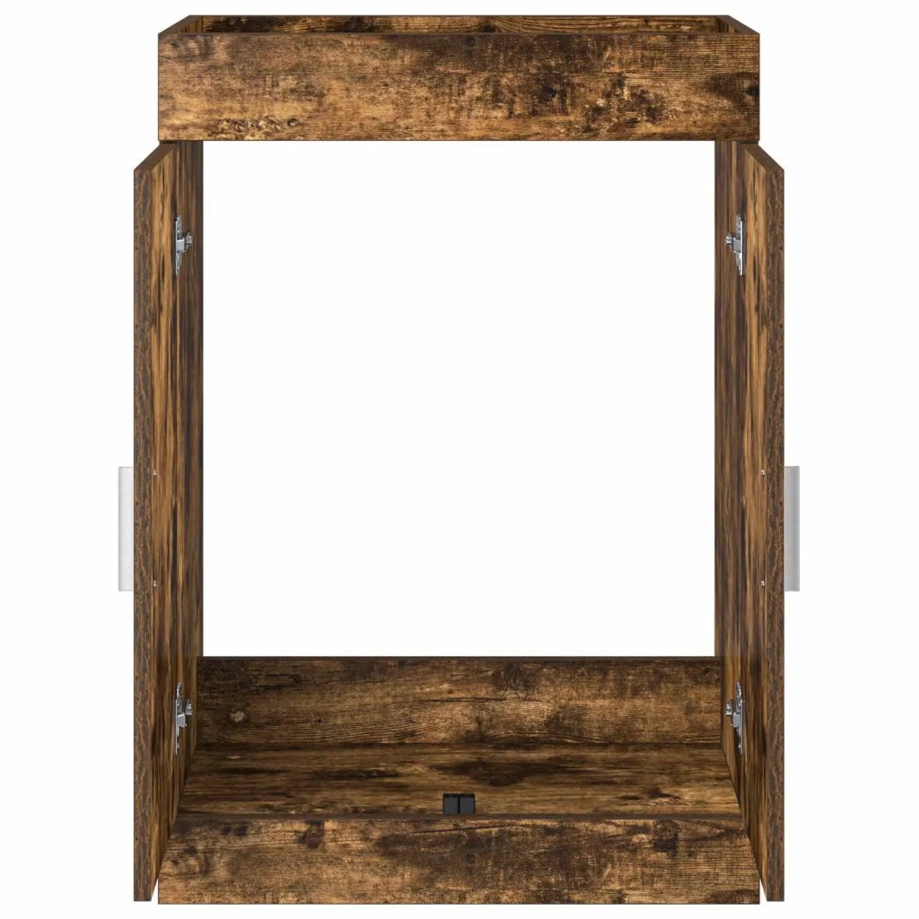 Mobiletto da Bagno Sotto Lavabo Rovere Fumo 56 x 37,5 x 81 cm