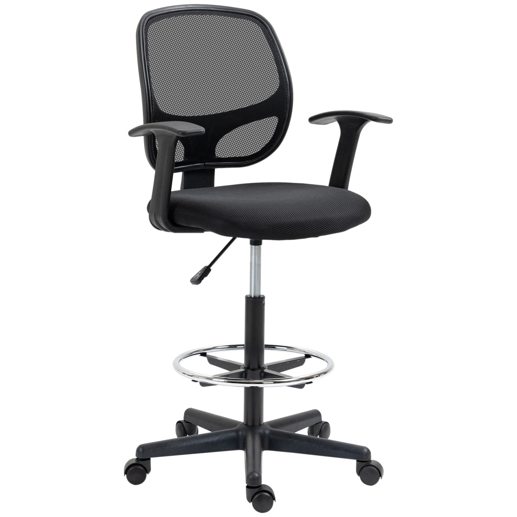 Sedia da Ufficio con Poggiapiedi e Rotelle Regolabile in Altezza ¨C Zephmum ¨C Mesh Grigio