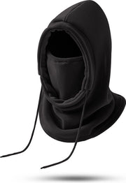 Muta per inverno - protezione completa, impermeabile, calda - muta per bicicletta esterna, visiera calda - set di muta, visiera e collo caldo a doppia pelle - misura per capelli 56-58cm - colore nero