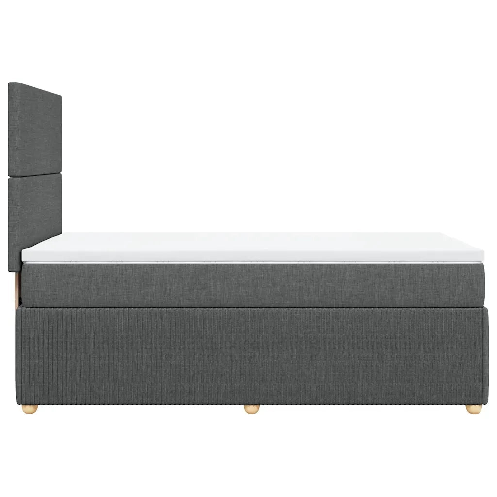 Giroletto a Molle con Materasso Grigio Scuro 100x200 cm Tessuto