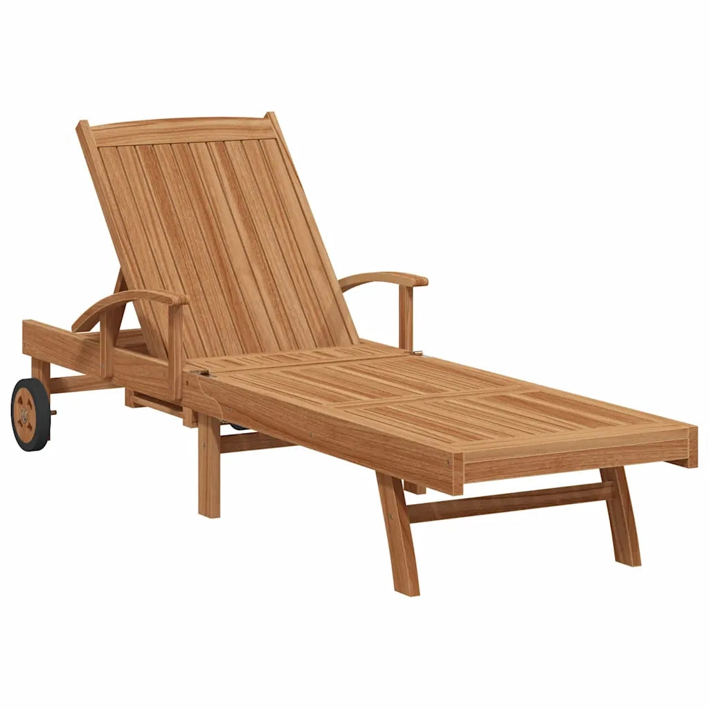 Lettino prendisole 1-persona 2 pcs Marrone Legno di teak solido 42008013