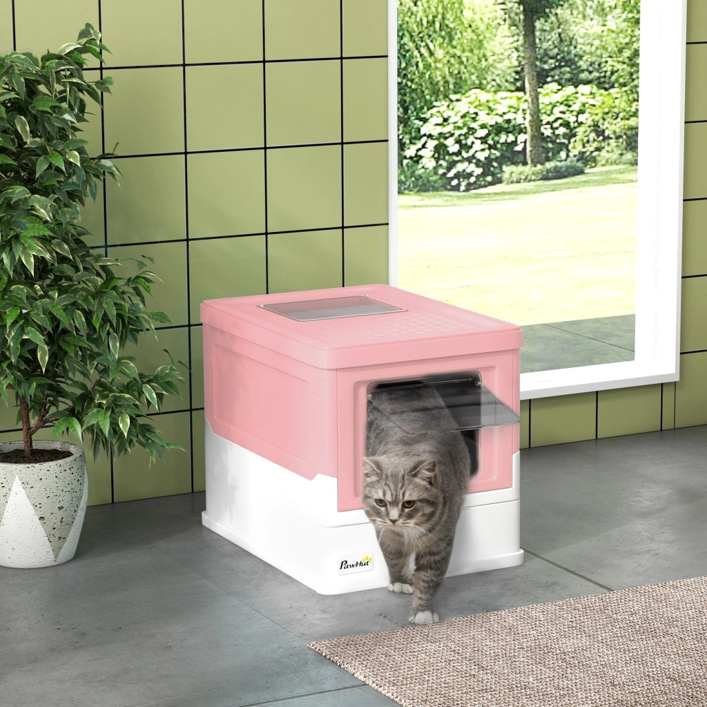 Casetta per Gatti Arenero Cubierto ¨C Zephmum ¨C Rosa e Bianco 47.5x35.5x36.7 cm