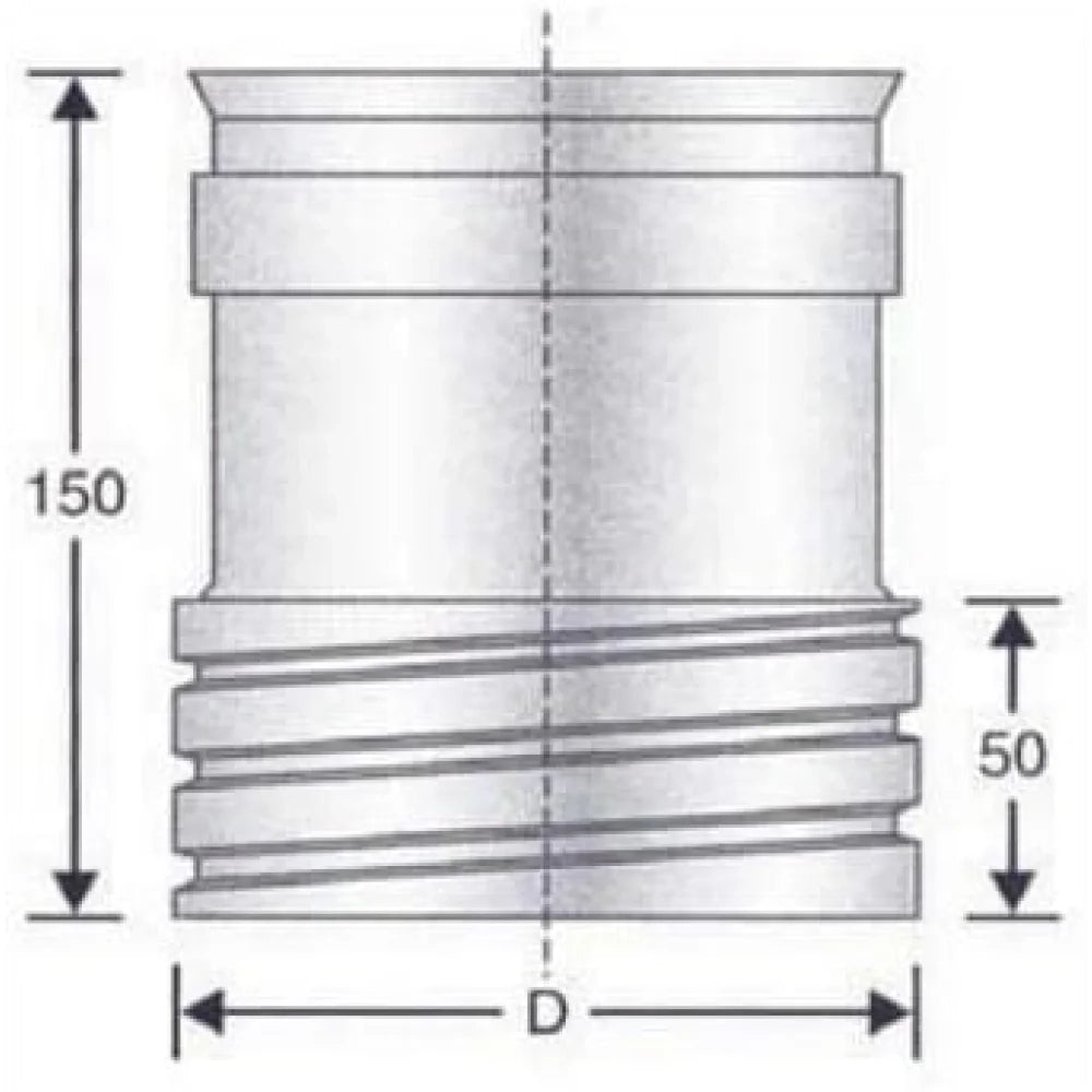Raccordo tubo rigido tubo flessi bile dp d.250 300f b08xb5fh3d
