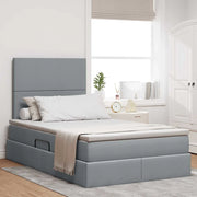 Letto con contenitore e LED con led Grigio chiaro 120 x 200 cm