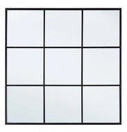 Specchio con Cornice Window Nucleos Nero in Metallo