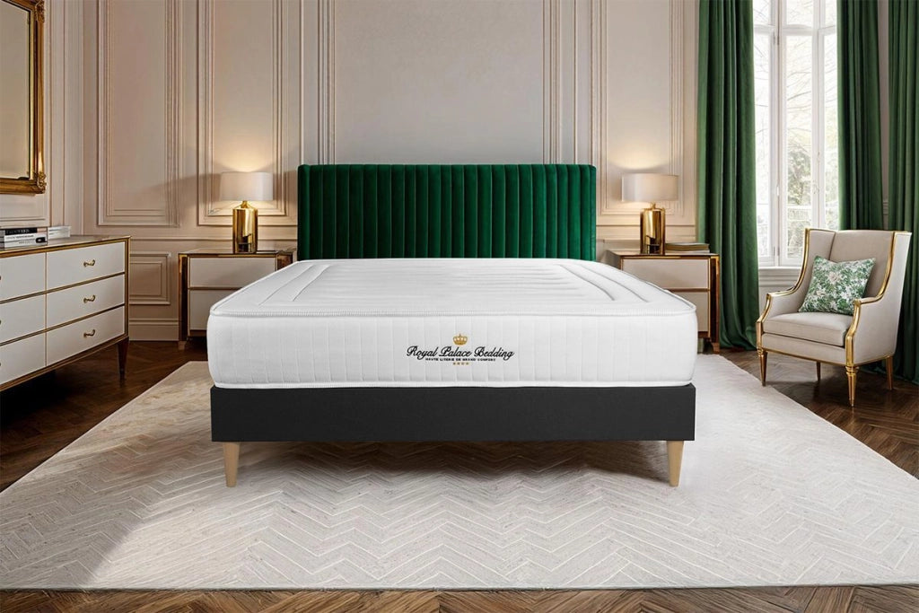 Kit rete e materasso LANCASTER 130x210cm - Spessore : 22cm - molle insacchettate e memory foam - Rigido, 3 zone di comfort