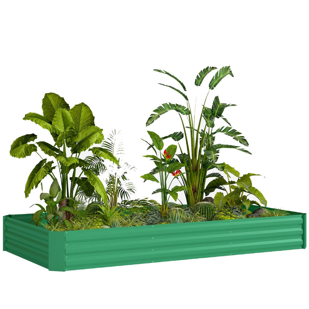 Jardiniere da esterno quadrata per orto galvanizzata 240x120x30 cm ¨C zephmum ¨C verde