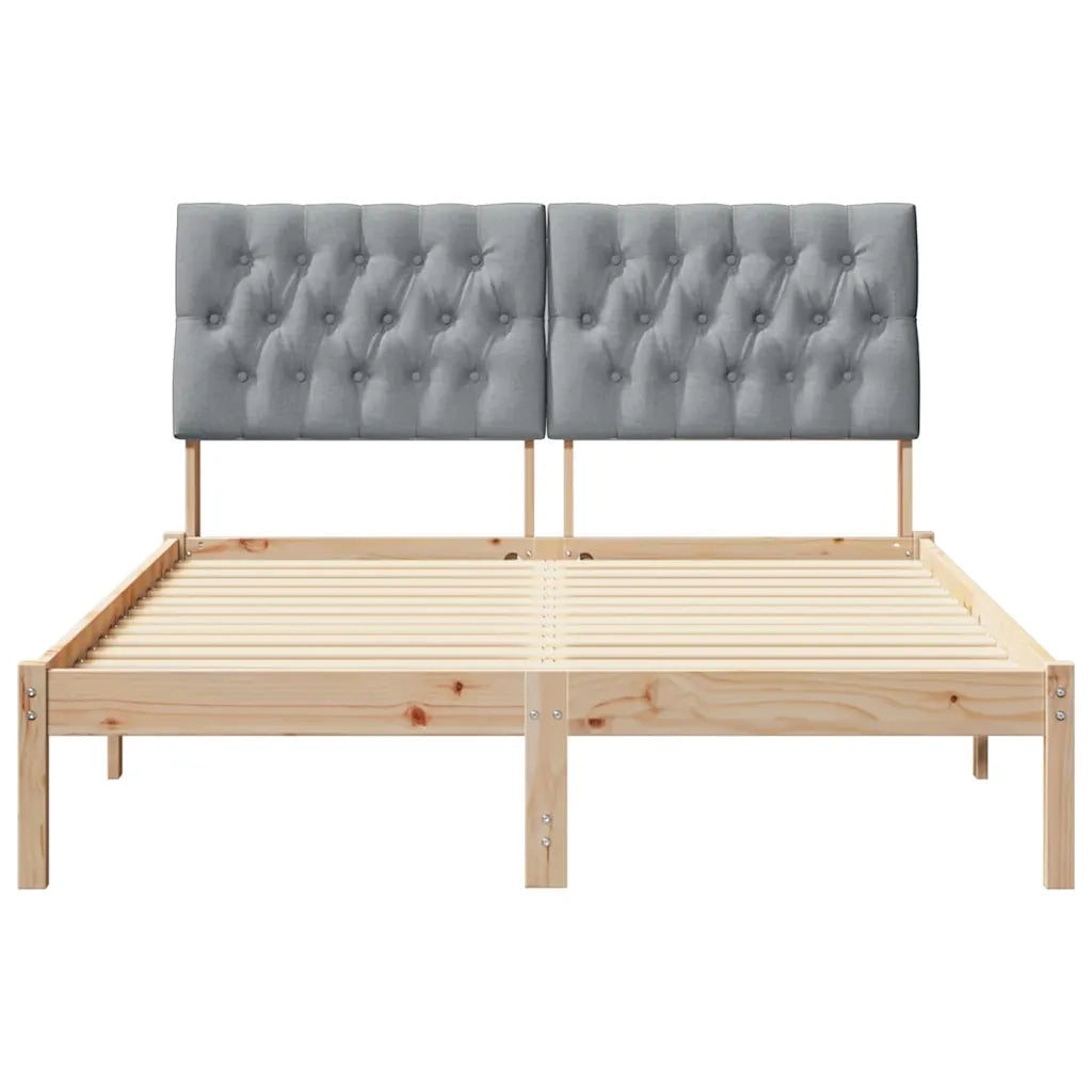 Letto con Testiera Rivestita con testiera Marrone 150 x 200 cm