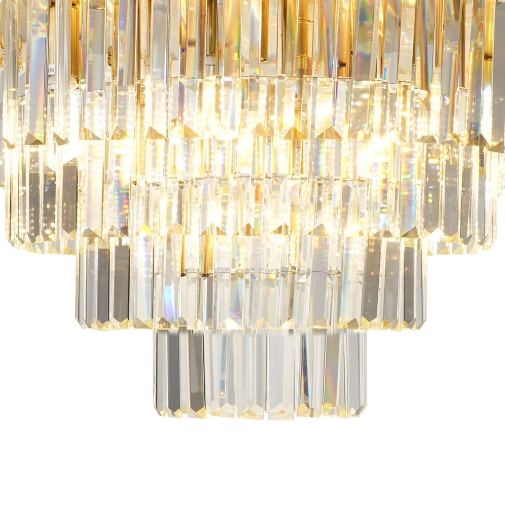 Plafoniera cristallo glamour oro tonda Ø60 9xE14 Milagro